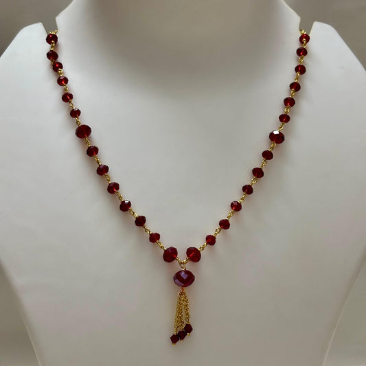 Beads Chain Single Layered Red C_0156