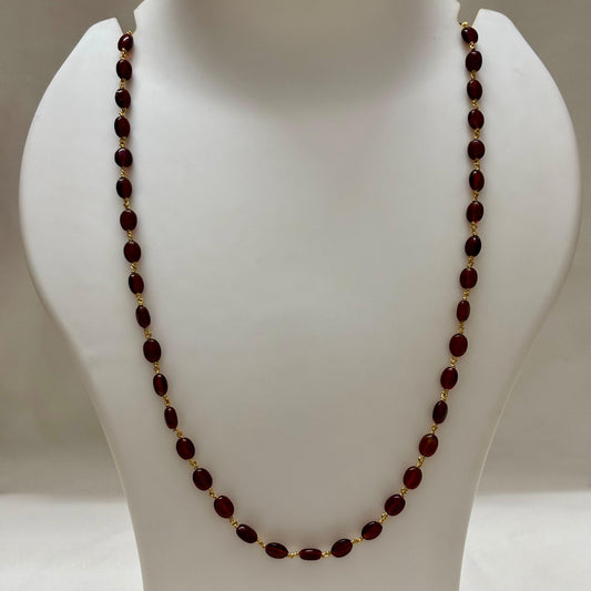 Beads Chain Single Layered Maroon 24 inch C_0157
