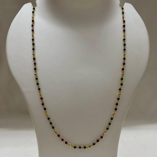 Beads Chain Single Layered Multi Colour 24 inch C_0158