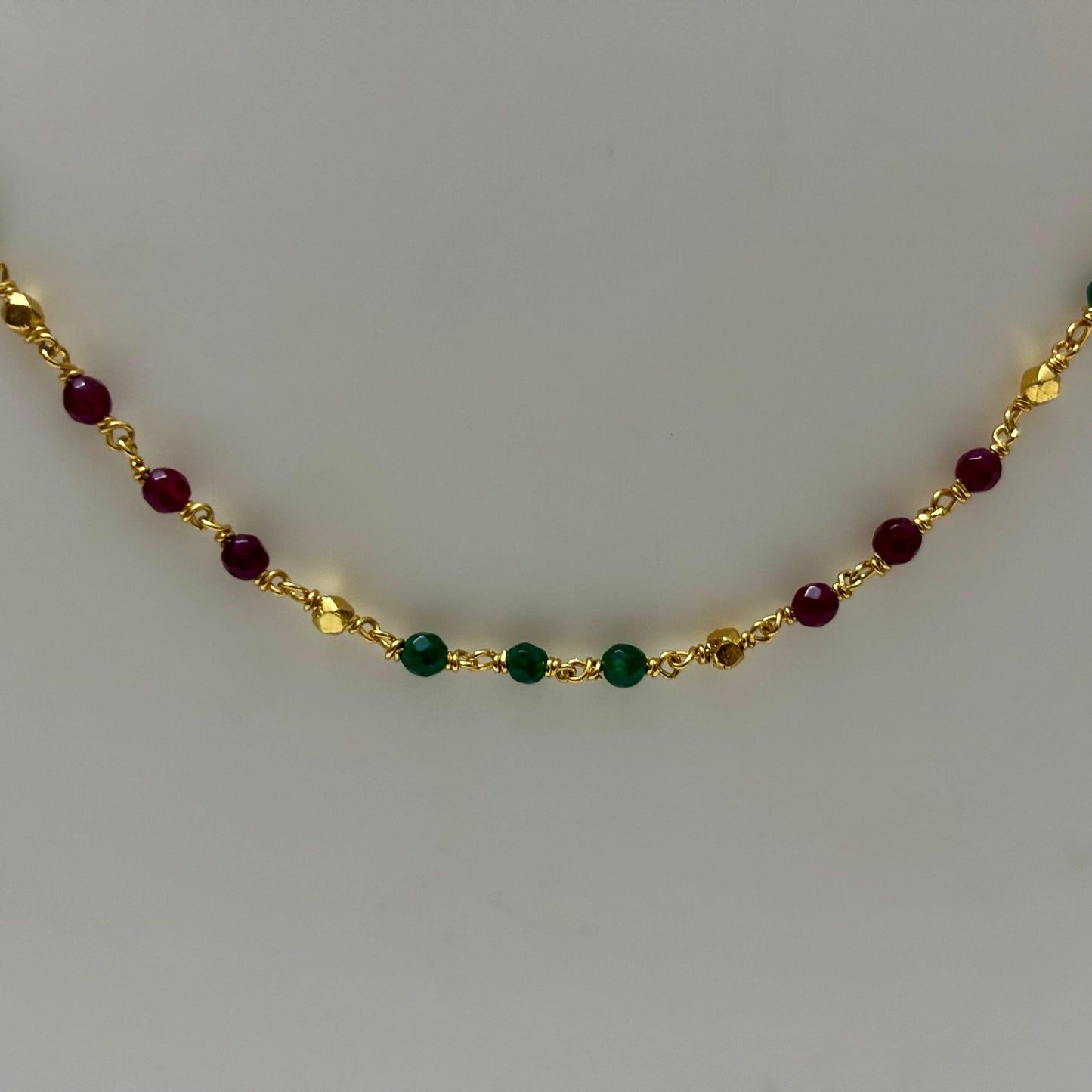 Beads Chain Single Layered Multi Colour 24 inch C_0158