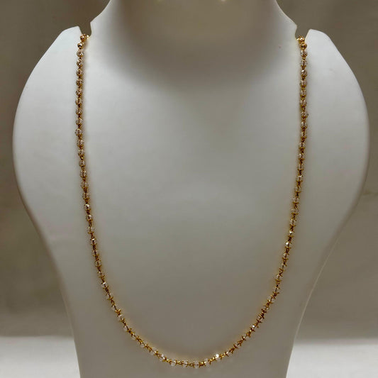 Beads Chain Single Layered White 24 inch C_0160