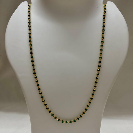 Beads Chain Single Layered Green 24 inch C_0162