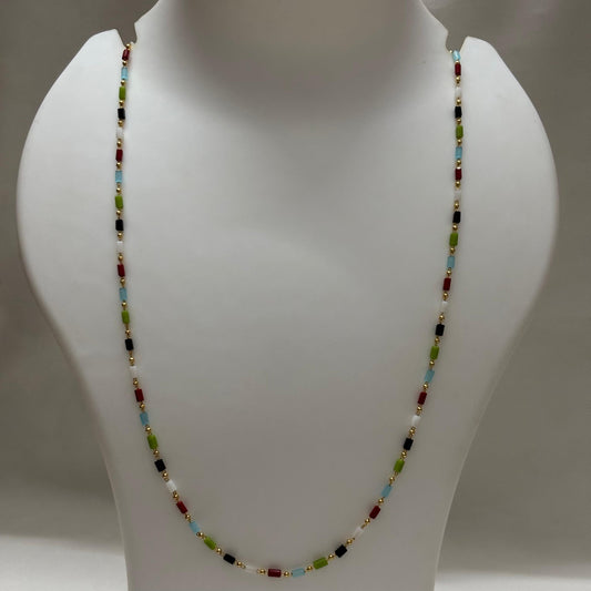 Beads Chain Single Layered Multi Colour 24 inch C_0165