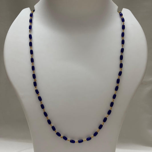 Beads Chain Single Layered Blue 24 inch C_0168