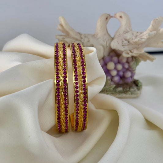 AD Stone Bangles ( Set of 2 ) B_0136