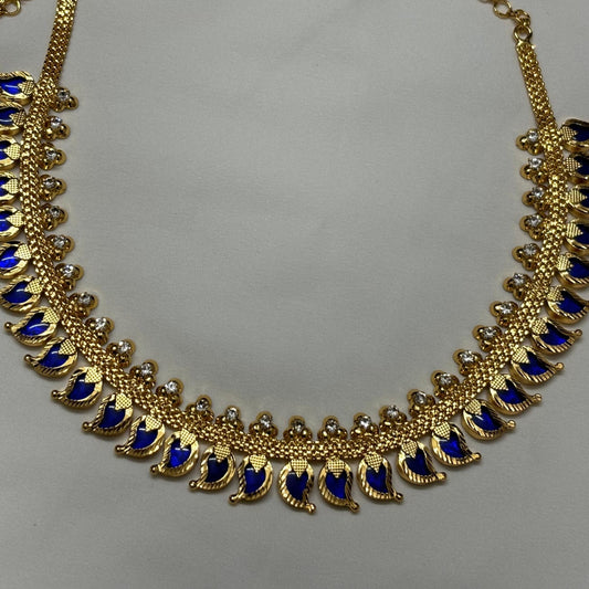 Traditional Kerala Blue Manga Necklace JN001