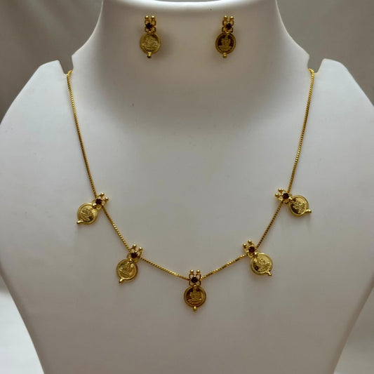 Traditional Lakshmi Kaashu Necklace Set N_0110